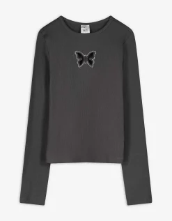 Longsleeve - Cut-outs - donkergrijs