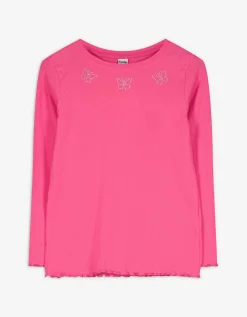Longsleeve - Geribde structuur - pink