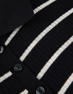 Longsleeve - Geribde structuur - zwart