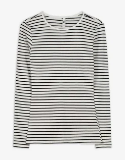 Longsleeve - Geribde structuur - wit