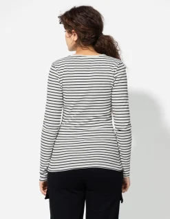 Longsleeve - Geribde structuur - wit