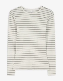 Longsleeve - Geribde structuur - wit