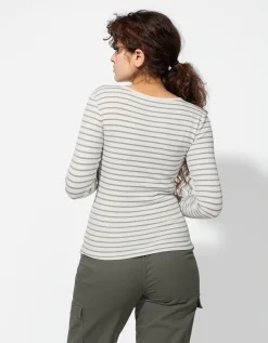 Longsleeve - Geribde structuur - wit