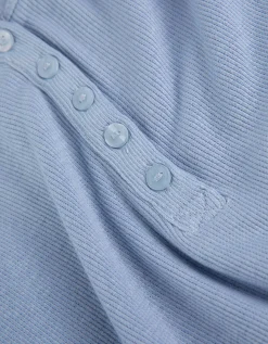 Longsleeve - Knoopsluiting - lichtblauw
