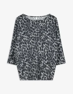 Longsleeve - Luipaardprint - grijs