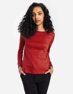 Longsleeve - Lurex - rood
