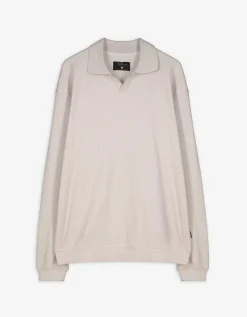 Longsleeve - Overhemd kraag - beige