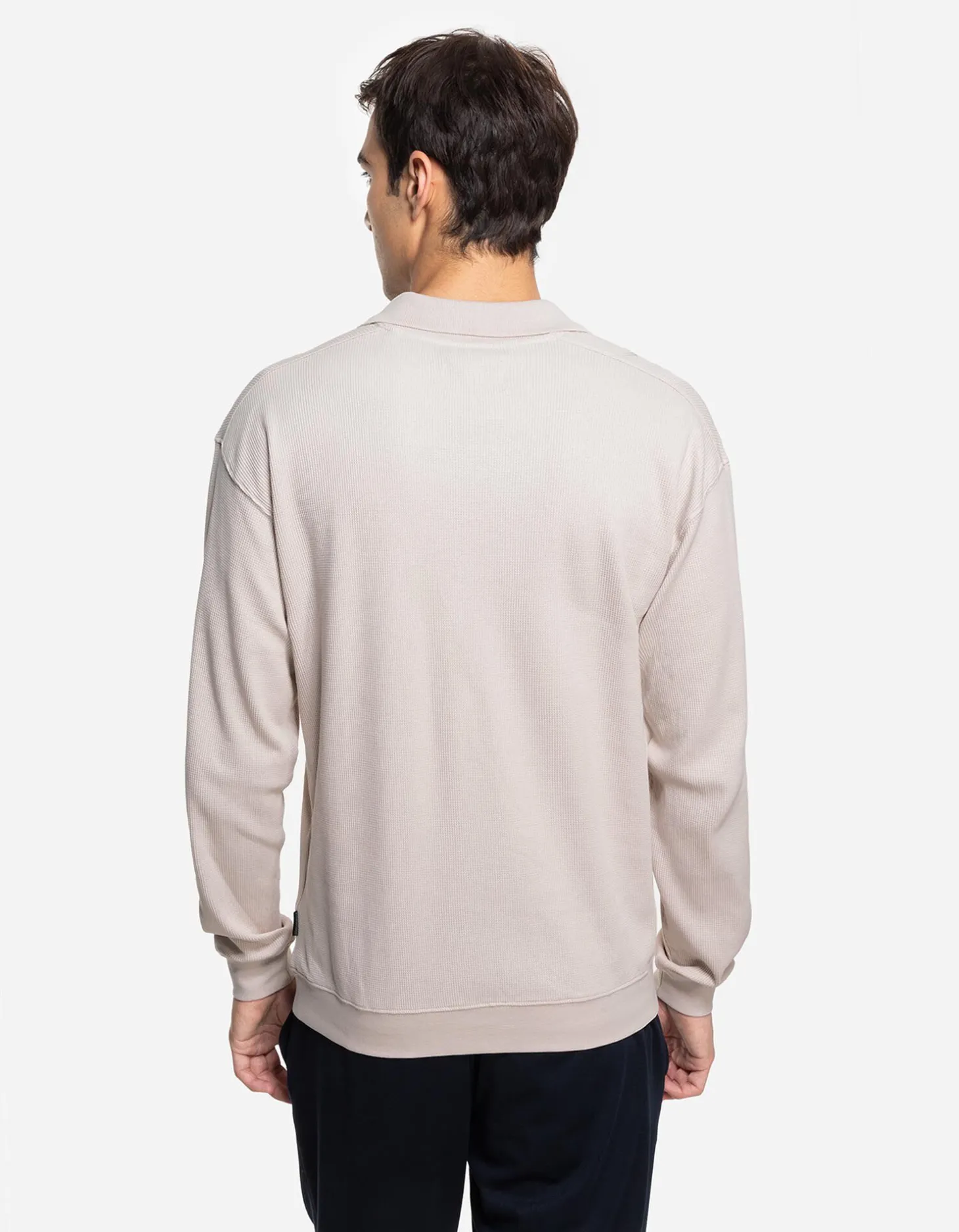 Longsleeve - Overhemd kraag - beige