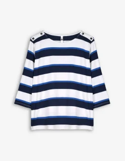 Longsleeve - Sierknopen - donkerblauw
