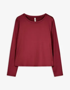 Longsleeve - Slim fit - donkerrood