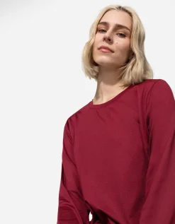 Longsleeve - Slim fit - donkerrood