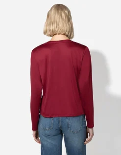 Longsleeve - Slim fit - donkerrood