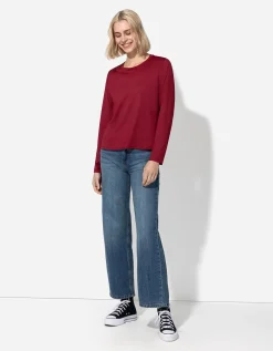 Longsleeve - Slim fit - donkerrood