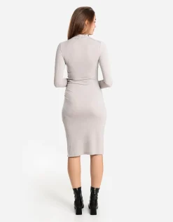 Midi-jurk - Lurex - beige