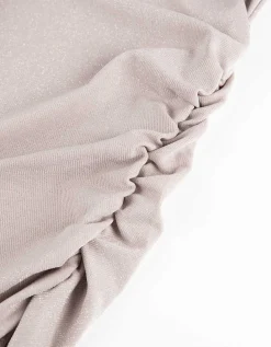 Midi-jurk - Lurex - beige