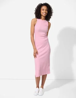 Midi-jurk - Zijsplit - roze