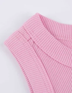 Midi-jurk - Zijsplit - roze