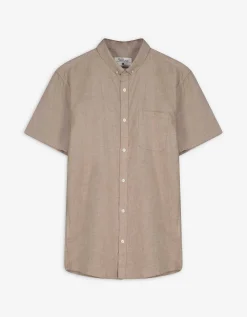 Overhemd - Gem&ecirc;leerd - beige