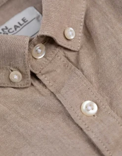 Overhemd - Gem&ecirc;leerd - beige