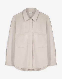 Overhemd - Imitatie su&egrave;de - beige