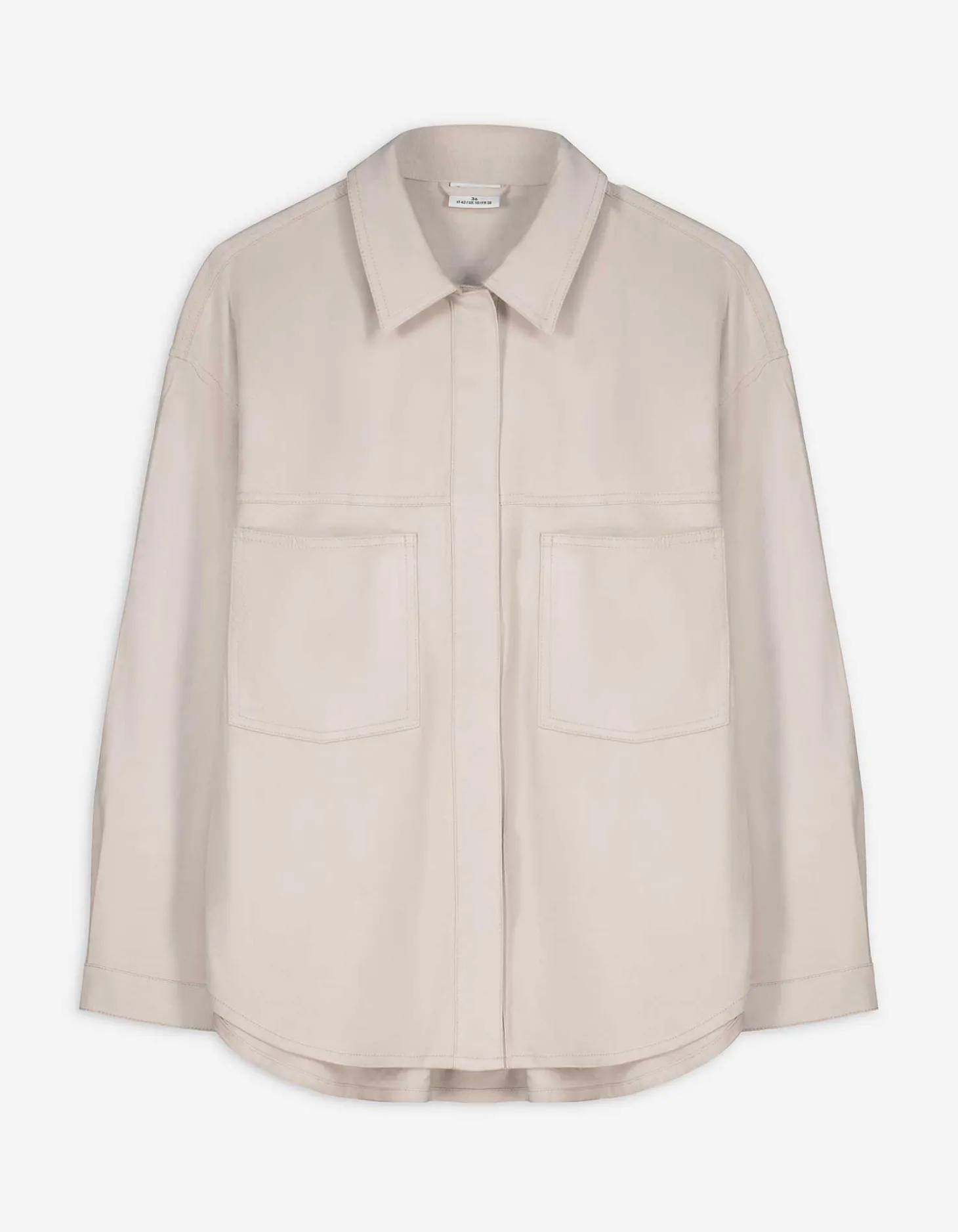 Overhemd - Imitatie suède - beige