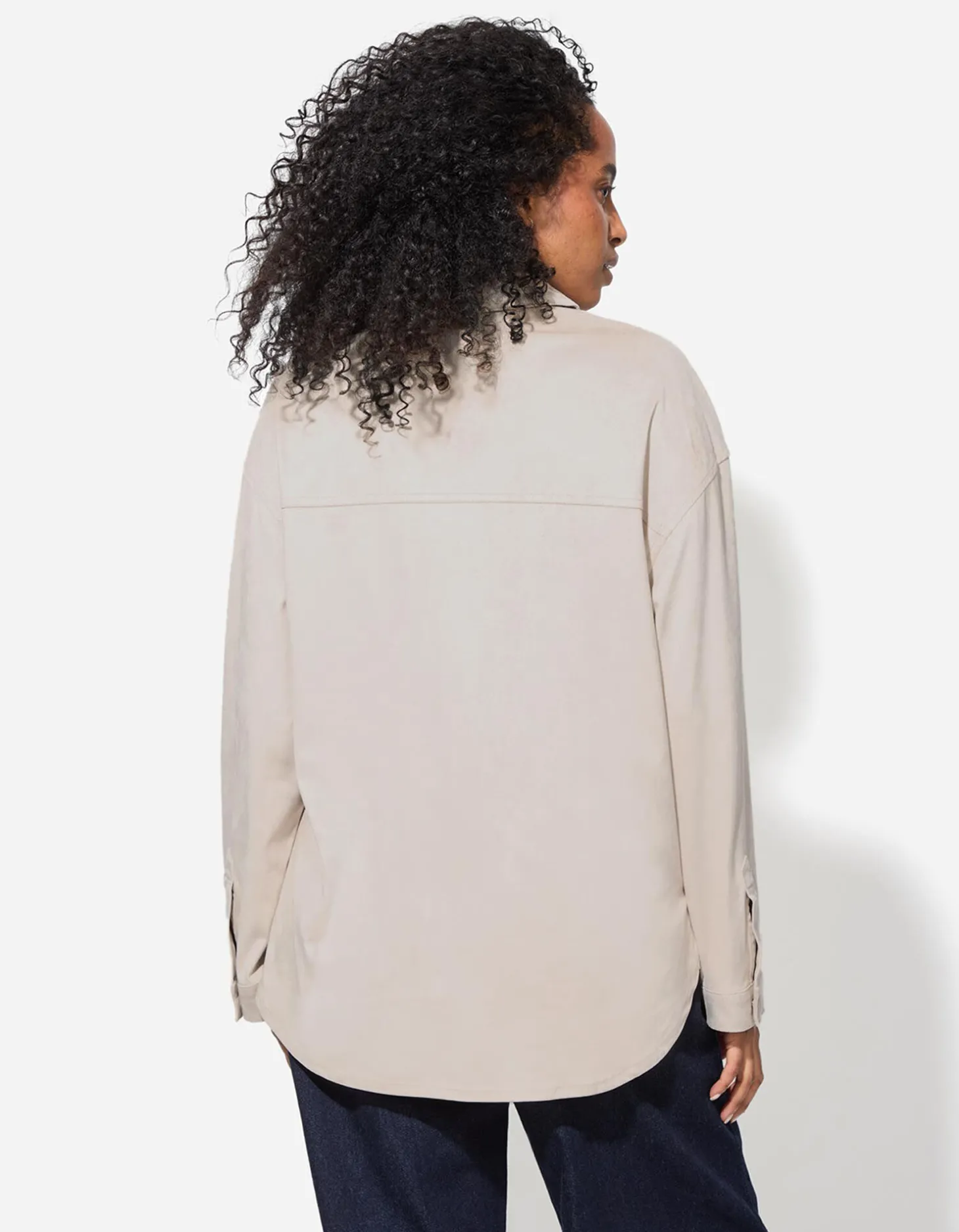 Overhemd - Imitatie suède - beige