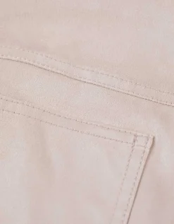Overhemd - Imitatie suède - beige