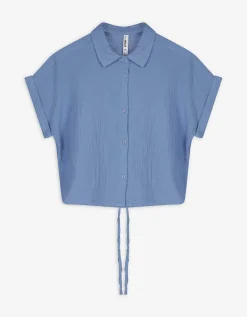 Overhemd - Mousseline - blauw
