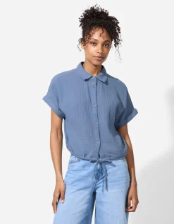 Overhemd - Mousseline - blauw