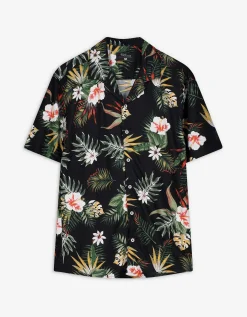 Overhemd - Print all-over - zwart