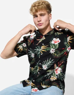 Overhemd - Print all-over - zwart