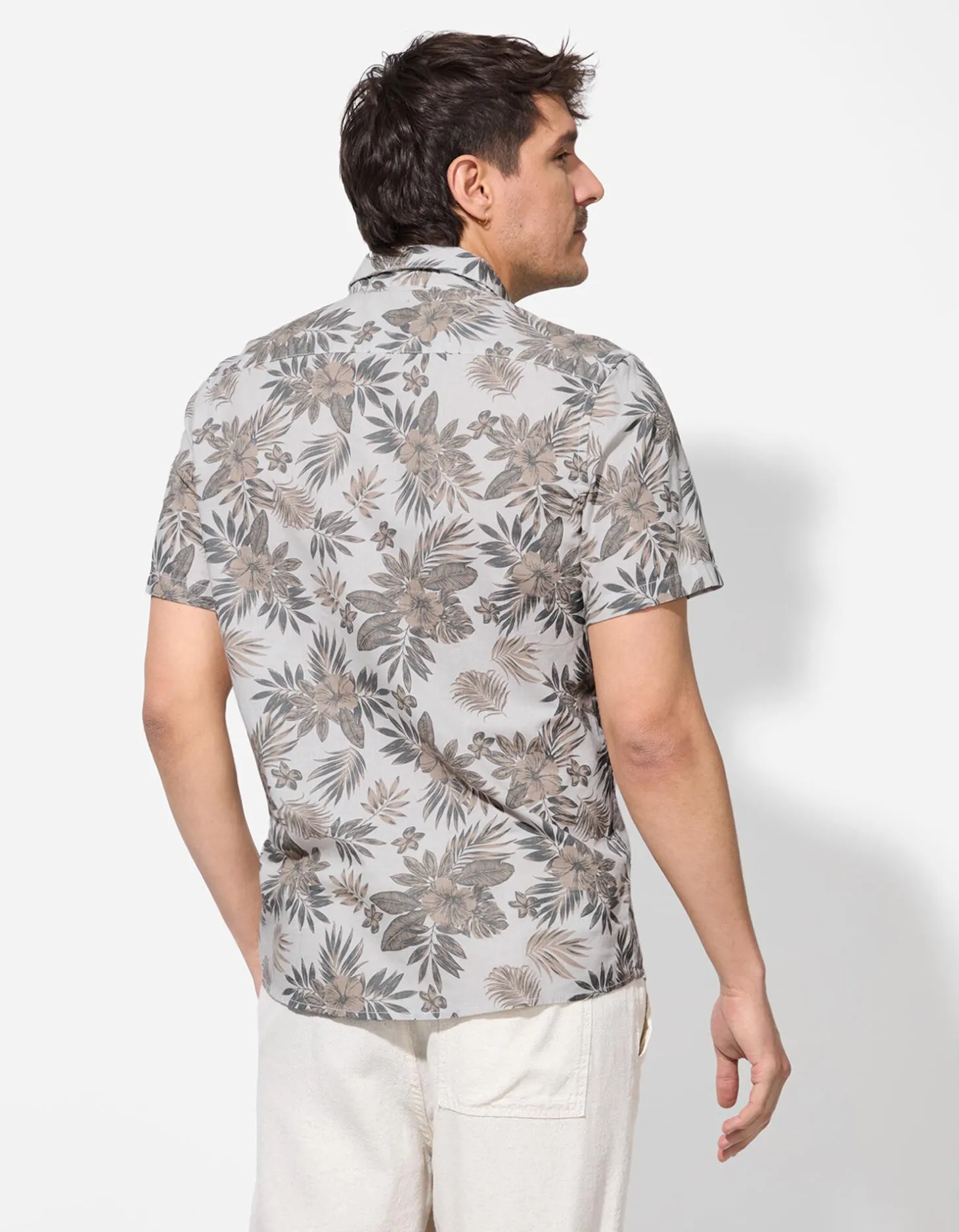 Overhemd - Print all-over - beige