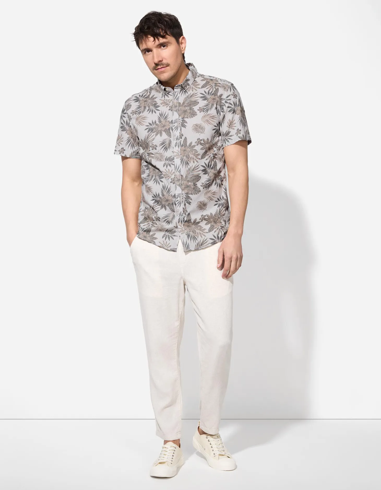 Overhemd - Print all-over - beige