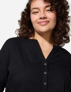 Overhemdblouse - Effen - zwart