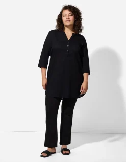 Overhemdblouse - Effen - zwart