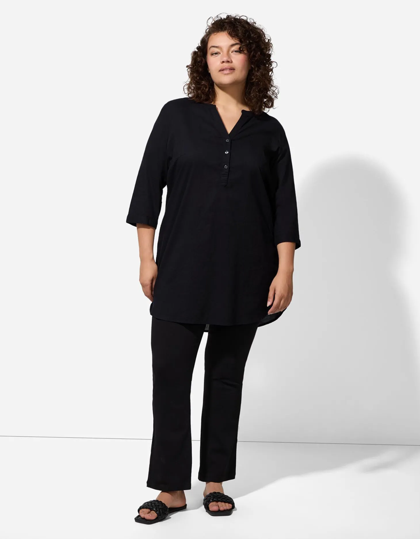 Overhemdblouse - Effen - zwart