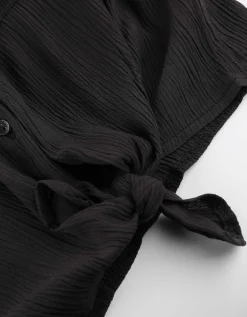 Overhemdblouse - Geknoopt detail - donkergrijs