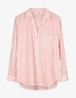 Overhemdblouse - Katoen - lichtrood