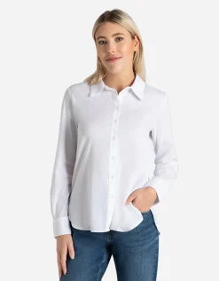 Overhemdblouse - Langer achterpand - wit