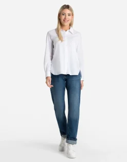 Overhemdblouse - Langer achterpand - wit