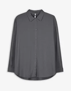 Overhemdblouse - Linnenmix - zwart