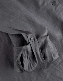 Overhemdblouse - Linnenmix - zwart