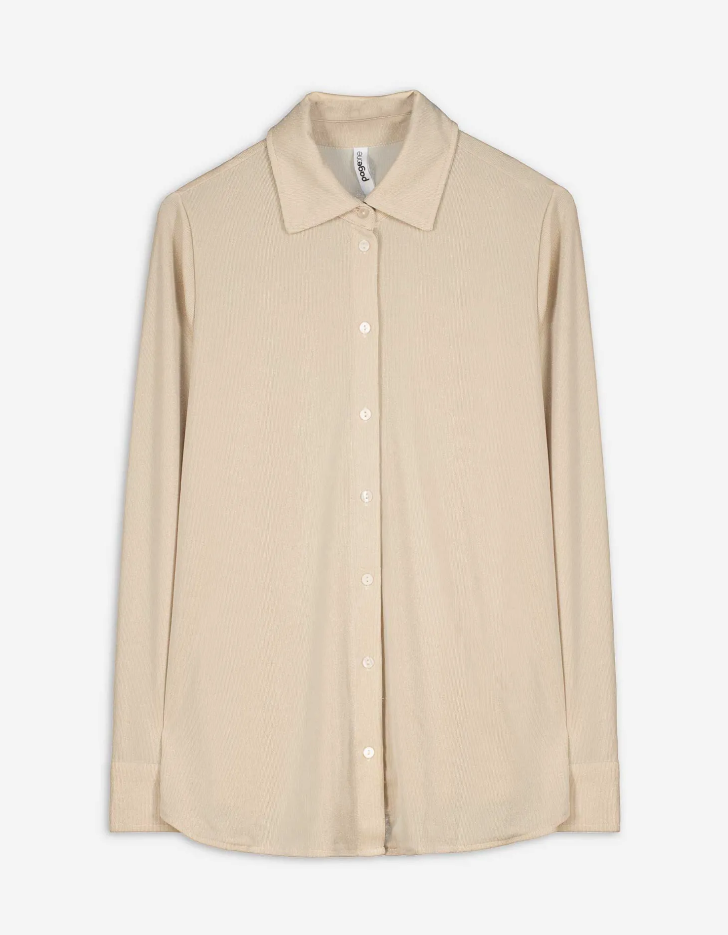 Overhemdblouse - Lurex - beige