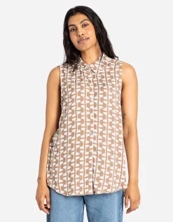 Overhemdblouse - Print all-over - beige
