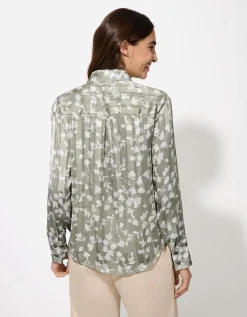 Overhemdblouse - Print all-over - donkergroen