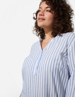 Overhemdblouse - Strepen - donkerblauw