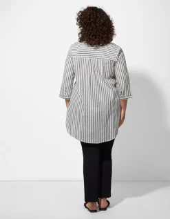Overhemdblouse - Strepen - zwart