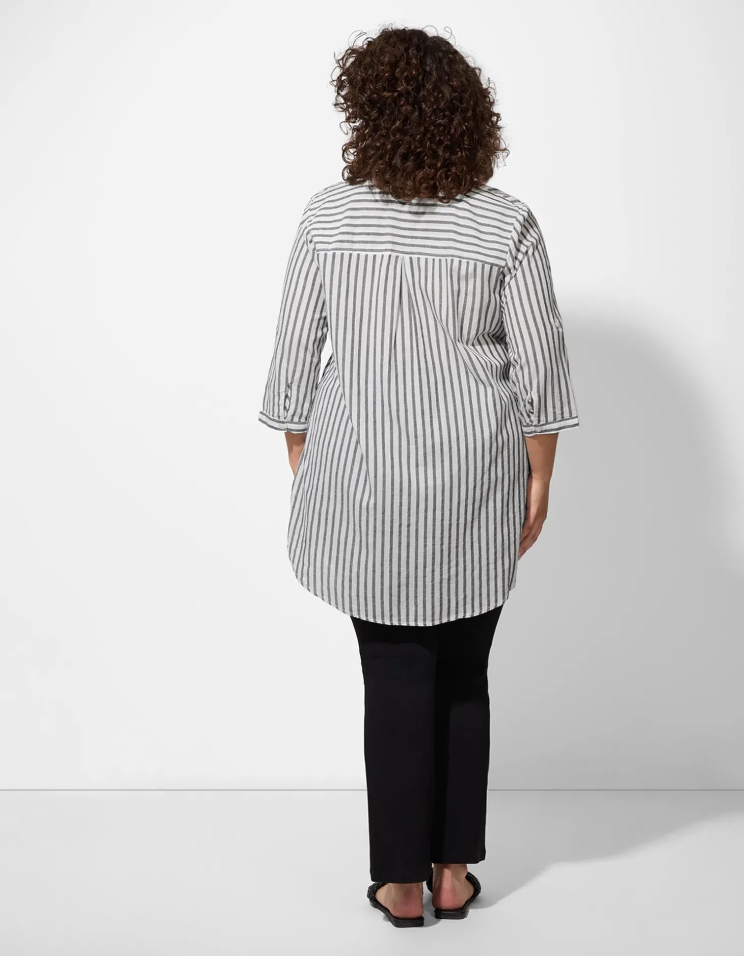 Overhemdblouse - Strepen - zwart