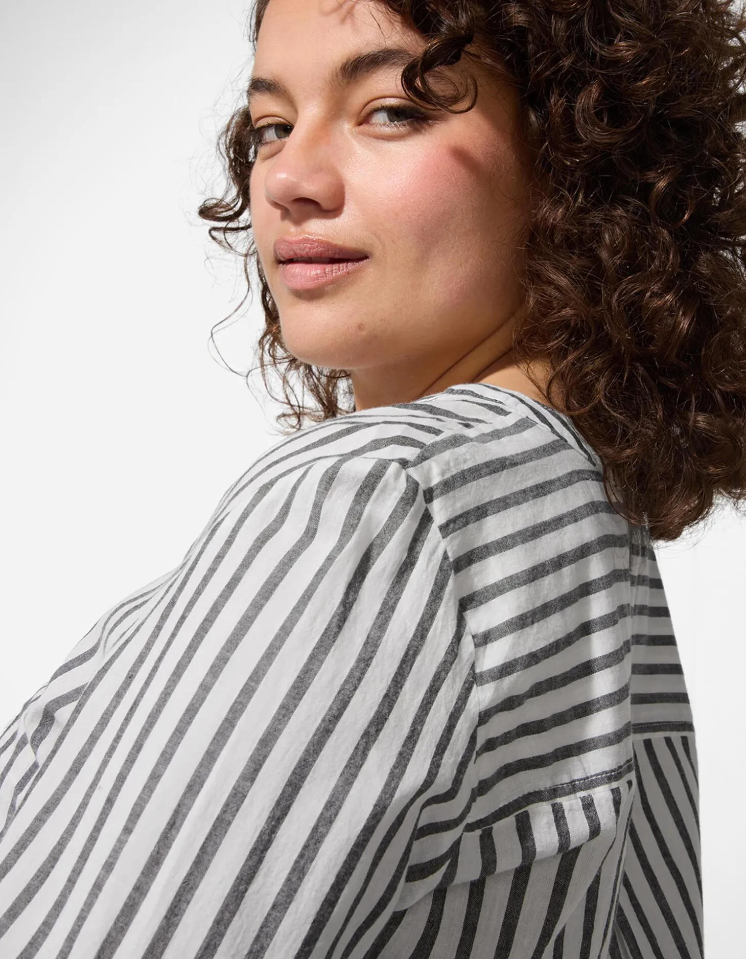 Overhemdblouse - Strepen - zwart