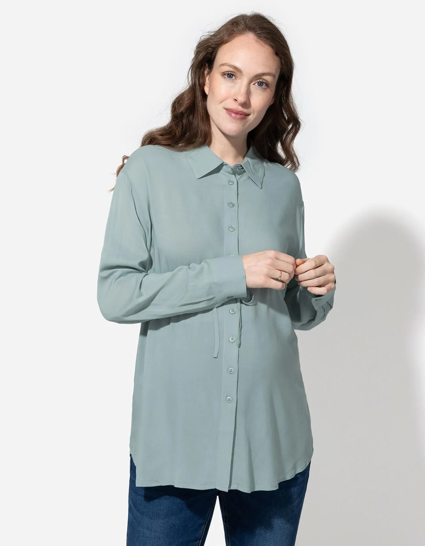 Overhemdblouse - Zwangerschapskleding - groen